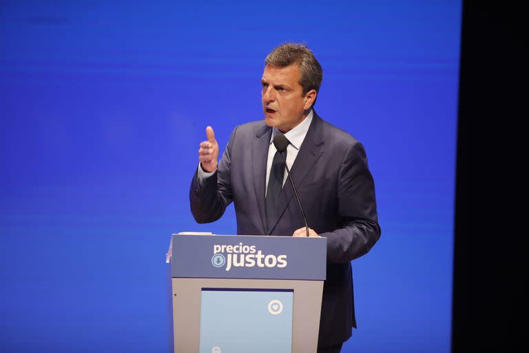 Sergio Massa durante el lanzamiento de "Precios Justos"