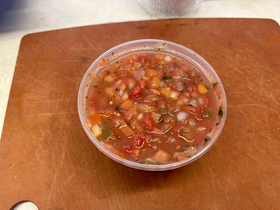 Aldi salsa in plastic container 