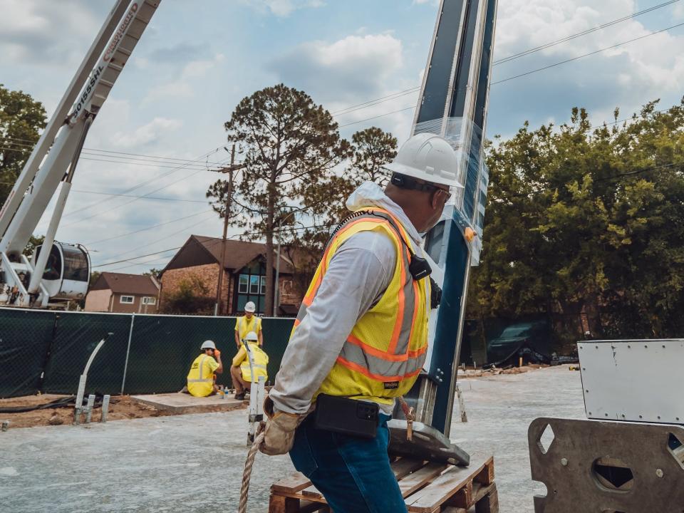 The 3D printed home in Houston being built