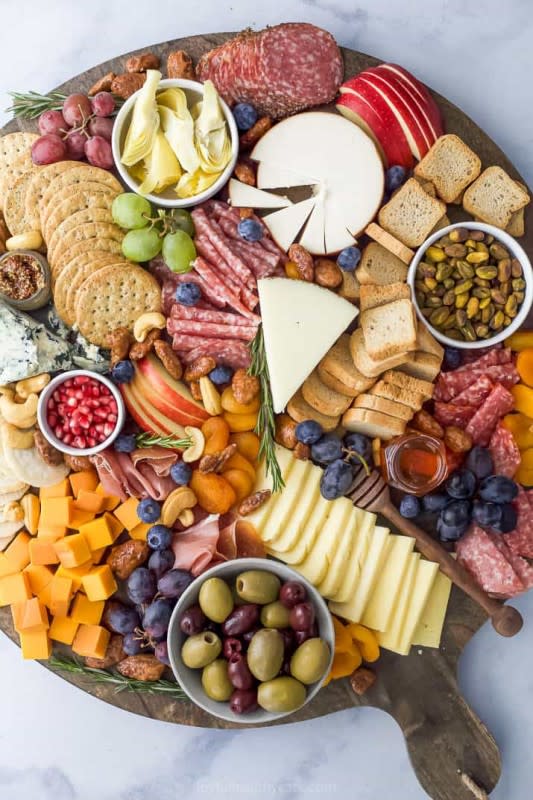 <p>Joyful Healthy Eats</p><p>Everyone loves a good charcuterie board and I’m going to show you how to make an epic holiday cheese board in just 10 minutes!</p><p><strong>Get the recipe: <a href="https://www.joyfulhealthyeats.com/how-to-make-an-epic-holiday-cheese-board/" rel="nofollow noopener" target="_blank" data-ylk="slk:Joyful Healthy Eats;elm:context_link;itc:0;sec:content-canvas" class="link ">Joyful Healthy Eats</a></strong></p>