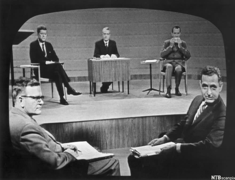 Nixon and Kennedy prepare for their first TV debate, September 1960 (Supplier NTB scanpix/The Granger Collection)