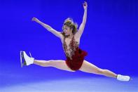 Fourth place finisher Ashley Wagner skates during an exhibition event at the conclusion of the U.S. Figure Skating Championships in Boston, Massachusetts January 12, 2014. REUTERS/Brian Snyder