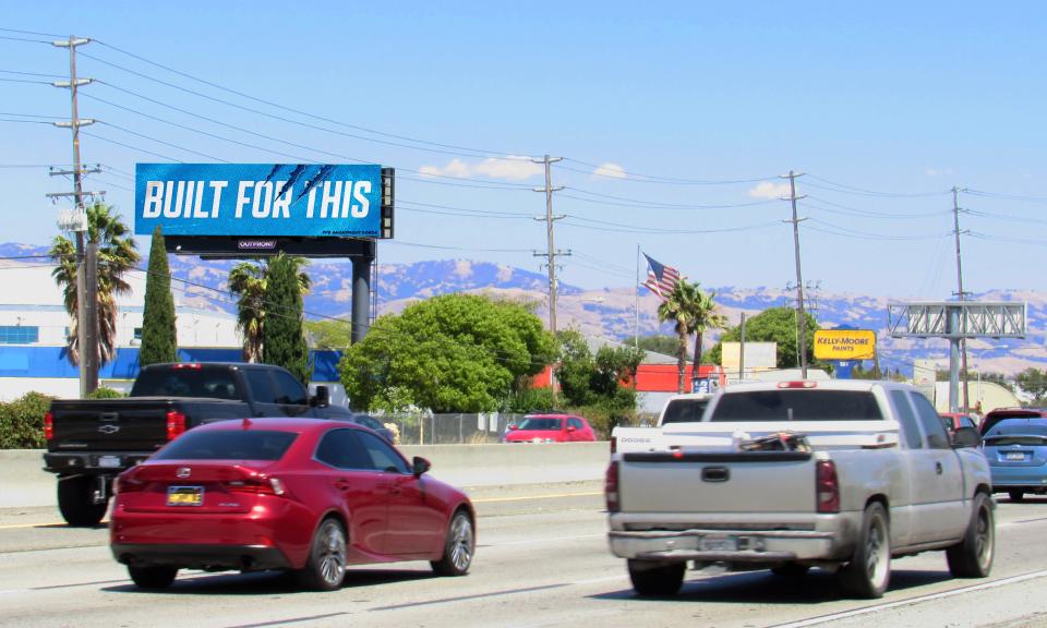 A digital mock-up of a billboard in San Francisco ahead of Detroit Lions vs. San Francisco 49ers game. The billboard went live Friday, Jan. 26, 2024.