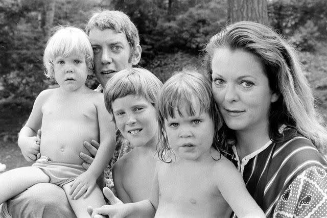 <p>Co Rentmeester/The LIFE Picture Collection/Shutterstock</p> Donald Sutherland, Shirley Douglas and kids Kiefer Sutherland, Tom Douglas and Rachel Sutherland in the late 1960s