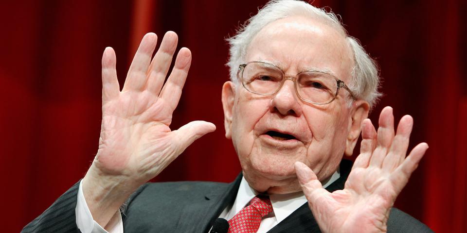 Warren Buffett speaks onstage