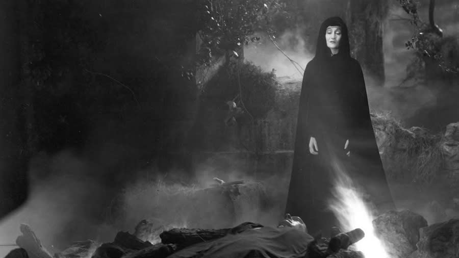 The Countess stands over the the grave of her father, the notorious Count Dracula, hoping his death means her freedom.