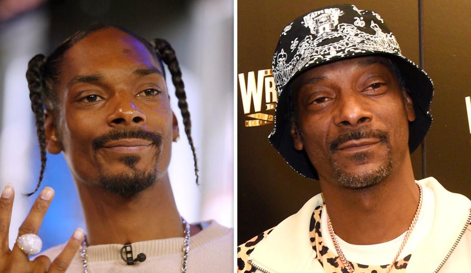 Ihn verraten wiederum nur einige leicht angegraute Barthaare: Rap-Legende Snoop Dogg hat sich obwohl (oder gerade weil?) er alles andere als ein Kostverächter ist, erstaunlich jung gehalten. (Bild: Scott Gries/Gregg DeGuire/Getty Images)
