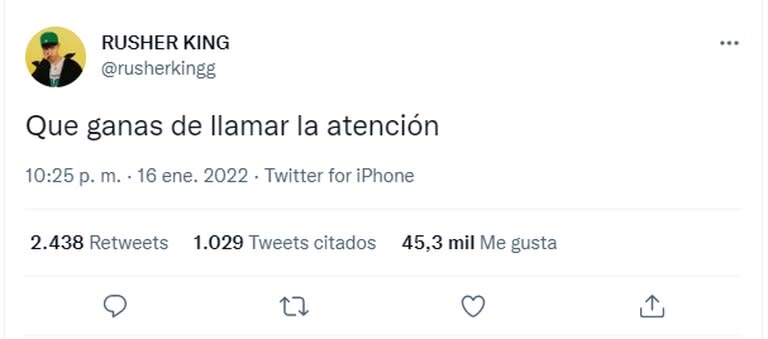 La indirecta de Rusherking contra María Becerra