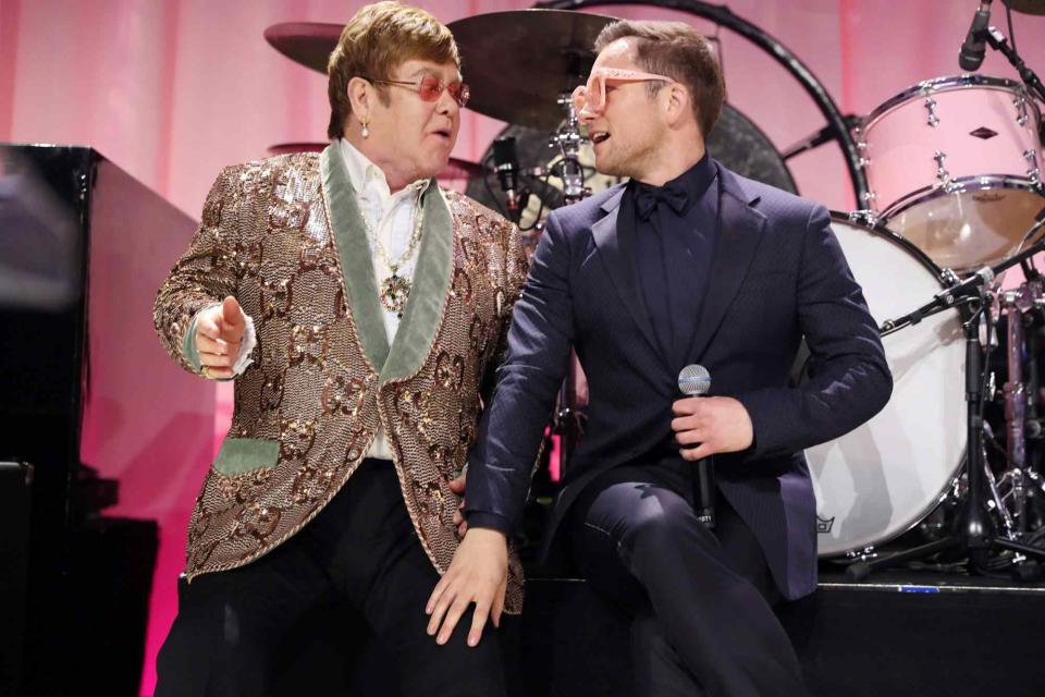 Rich Fury/Getty Elton John and Taron Egerton