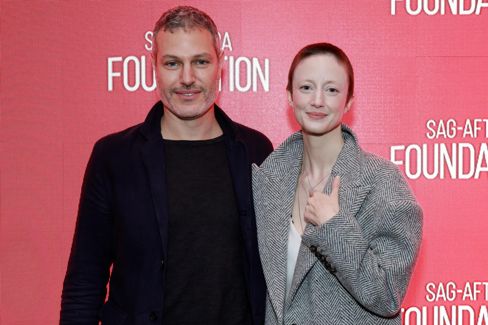 NEW YORK, NEW YORK - DECEMBER 07: Michael Morris and Andrea Riseborough attend the SAG-AFTRA Foundation 