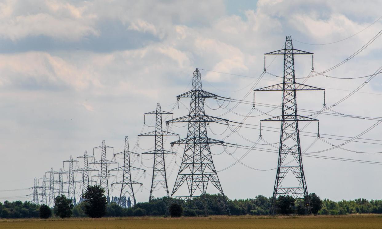 <span>Farmland on Spalding Marsh, Lincolnshire – an area where there are proposals for more pylons.</span><span>Photograph: Gary Calton/The Observer</span>