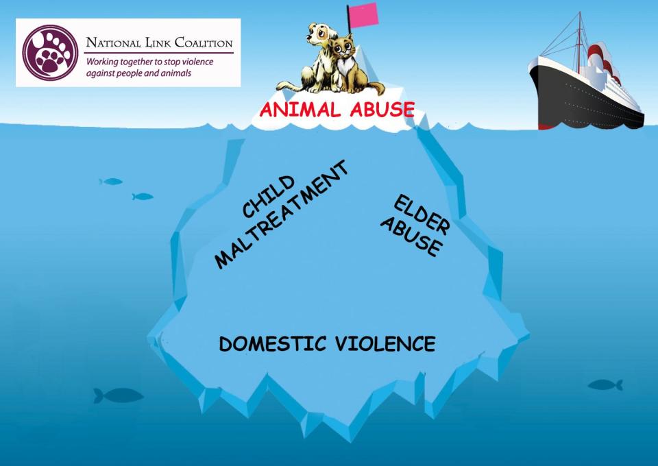 A graphic from the National Link Coalition shows how animal abuse is just the "tip of the iceberg" and often occurs in conjunction with other forms of abuse.