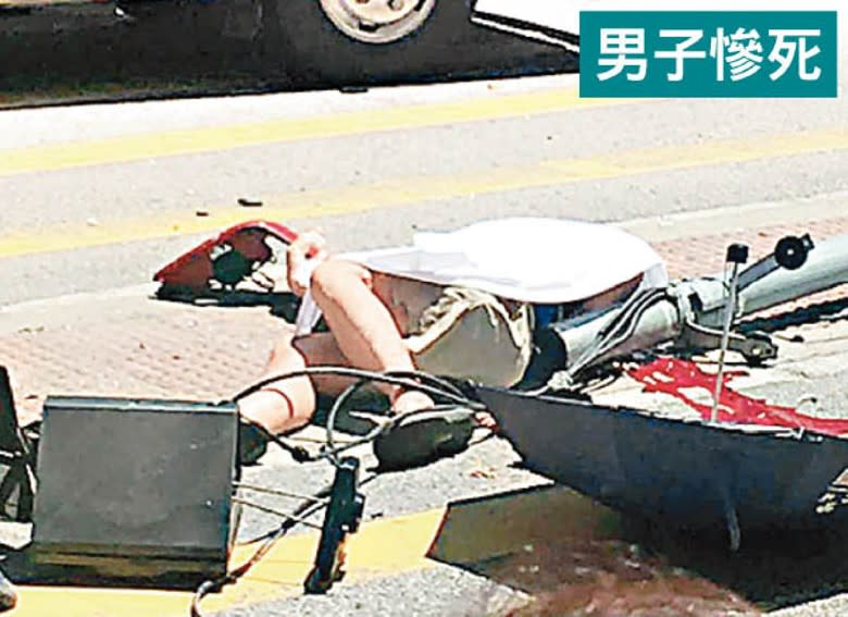 男死者偕妻橫過馬路，慘成輪下亡魂。