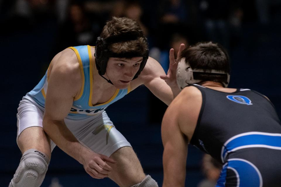 Council Rock South senior Matt Colajezzi (left) placed second at 160 pounds at Saturday's PIAA District One Class 3A Southeast Regional Tournament.