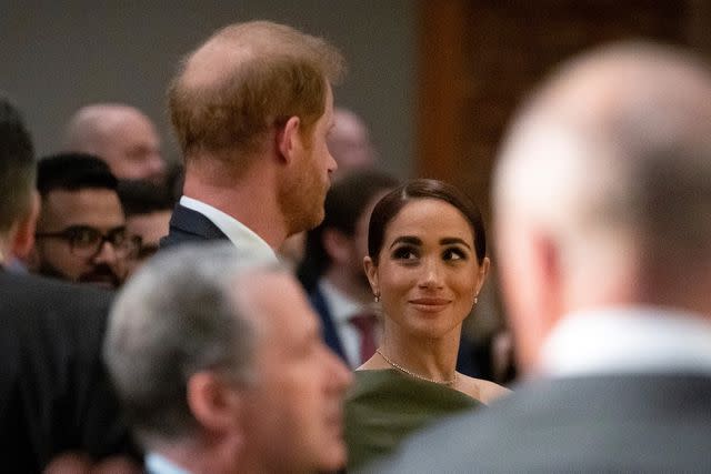 <p>Ethan Cairns/The Canadian Press via AP</p> Prince Harry and Meghan Markle at the Invictus Vancouver Whistler 2025 One Year To Go gala at Vancouver Convention Centre on February 16.