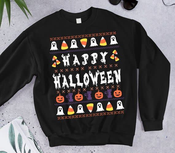 1) Funny Ugly Halloween Sweater