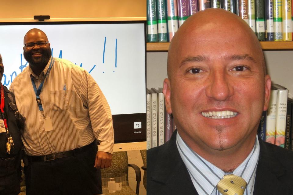 Former Lake Worth Middle School Principal Michael Williams (left) and former Watson B. Duncan Middle School Principal Phillip D'Amico. Both men were removed from their positions and replaced by the school board April 12, 2023.