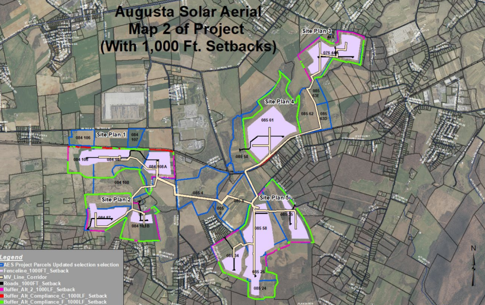 The solar farm map.