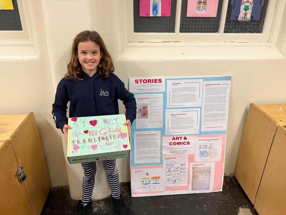 The Canadian Children's Literacy Foundation has launched an online exhibit to showcase artworks from kids about their pandemic experience. Nine-year-old Airlie Johnston shared her experience through a comic she made.  (Shandy Johnston - image credit)