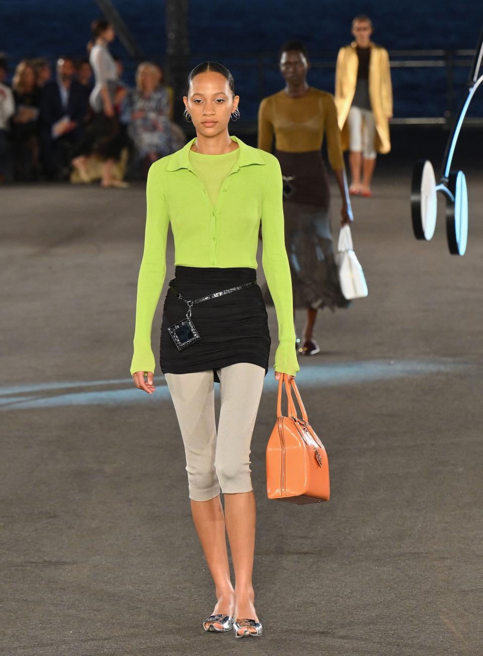 A model walks the runway at the Tory Burch Spring/Summer 2023 fashion show during New York Fashion Week in New York on September 13, 2022.