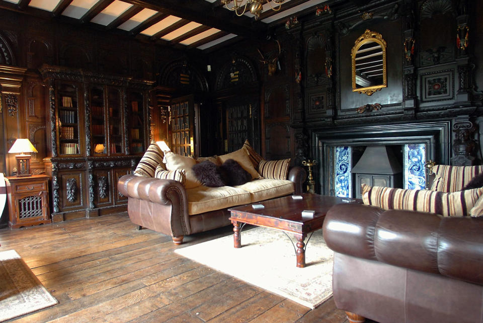 Rich oak flooring and walls are a feature of the drawing room (SWNS.com)