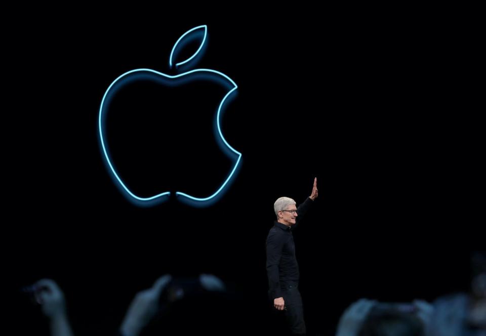 Apple CEO Tim Cook delivers the keynote address during the 2019 Apple Worldwide Developer Conference (WWDC) at the San Jose Convention Center on June 03, 2019 in San Jose, California: Justin Sullivan/Getty Images
