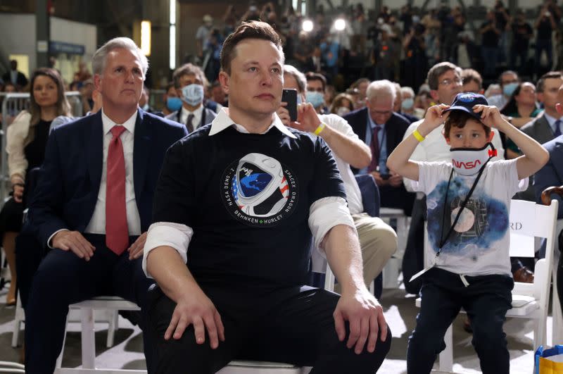 FILE PHOTO: Briefing after the launch of a SpaceX Falcon 9 rocket and Crew Dragon spacecraft, from Cape Canaveral