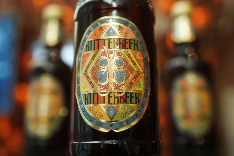 Bottles of Butterbeer are pictured in New York City