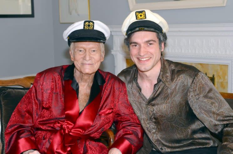 Hugh Hefner and Matt Whelan (Photo by: Elayne Lodge)