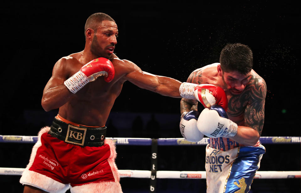 Kell Brook (left) again called out Amir Khan following his victory (Nick Potts/PA)