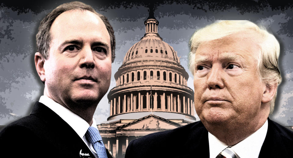 Adam Schiff and Donald Trump