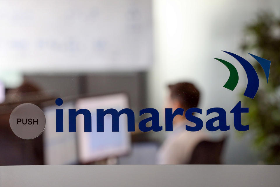 London-based Inmarsat, set up in 1979 to monitor ships at sea, also provides satellite phones, wifi and safety systems on planes. Photograph: Bloomberg
