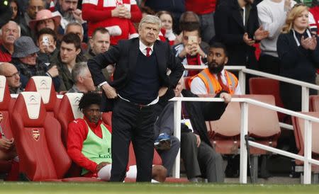 Britain Football Soccer - Arsenal v Manchester City - Premier League - Emirates Stadium - 2/4/17 Arsenal manager Arsene Wenger looks on Action Images via Reuters / John Sibley Livepic