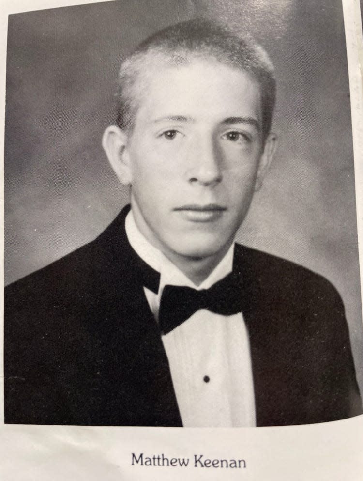 Matthew Keenan's senior yearbook photo at Paramus Catholic High School in 1996.