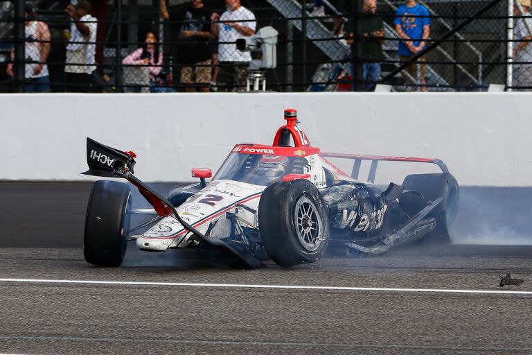 Will Power, del Team Penske y ganador en 2018, y un desenlace impensado: el australiano finalizó contra el muro del óvalo de Indianápolis