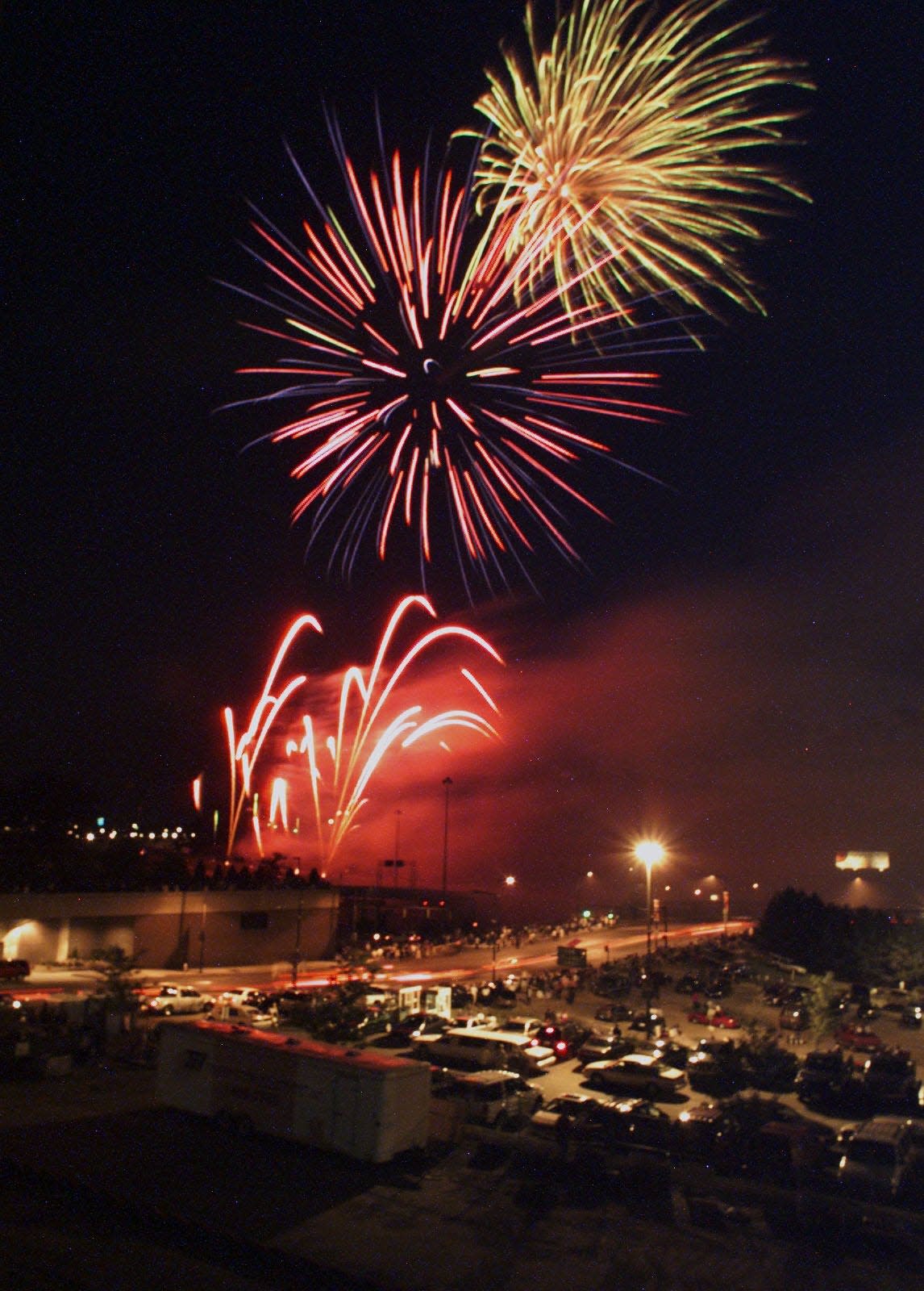 File photo of the city of Akron's downtown fireworks display.