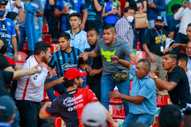 Fans clash in the stands