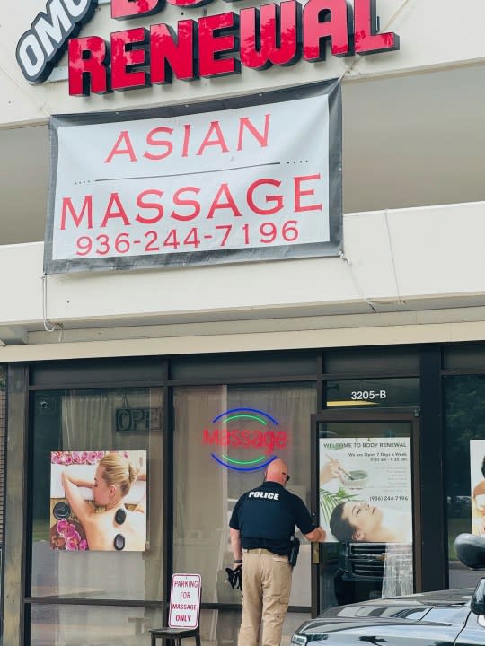Nacogdoches Police at the massage parlor’s, courtesy of the Nacogdoches Police Department