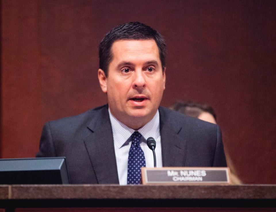 House intelligence committee Chairman Rep. Devin Nunes, R-Calif. speaks in Washington during a committee hearing.