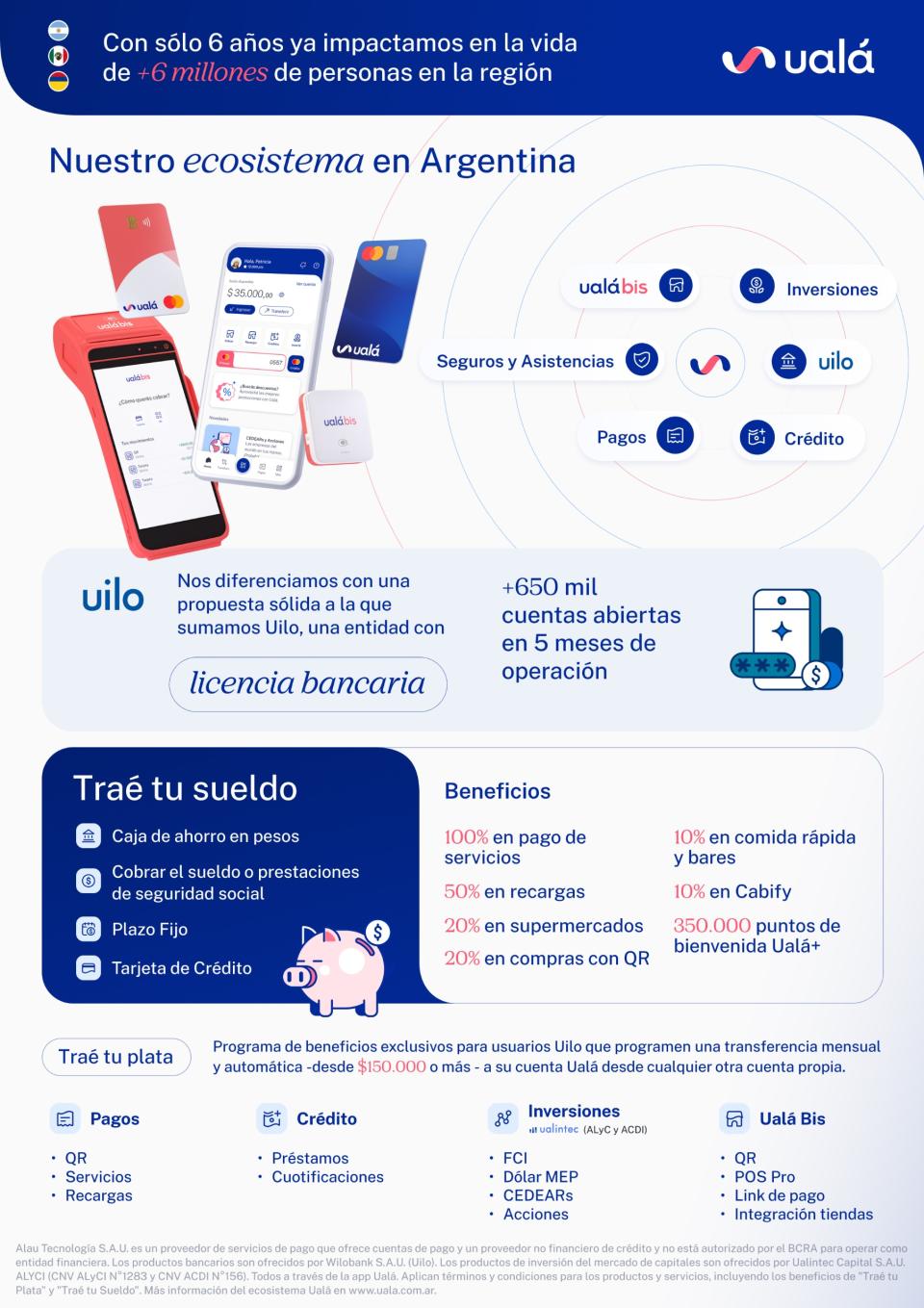 Ualá ofrece una serie de beneficios exclusivos para los usuarios que depositan su sueldo en la plataforma