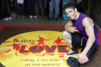 Youssef El Toufali, who stars in the Cirque de Soleil show "Love," attempted to shatter the record for head spinning.
