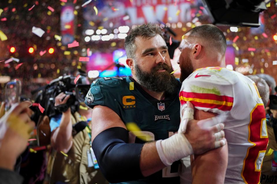 jason kelce travis kelce superbowl