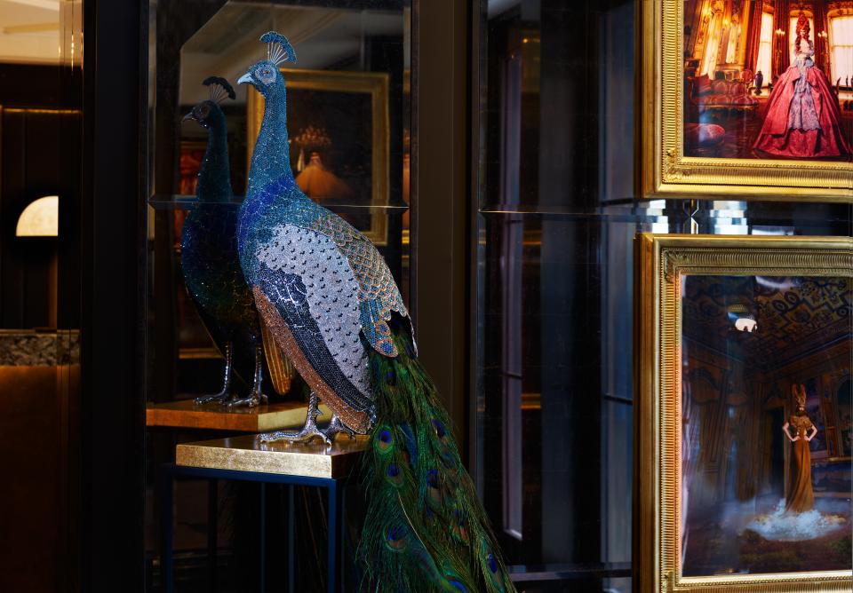 Artist Clarita Brinkerhoff’s crystal-covered peacockMayfair Townhouse