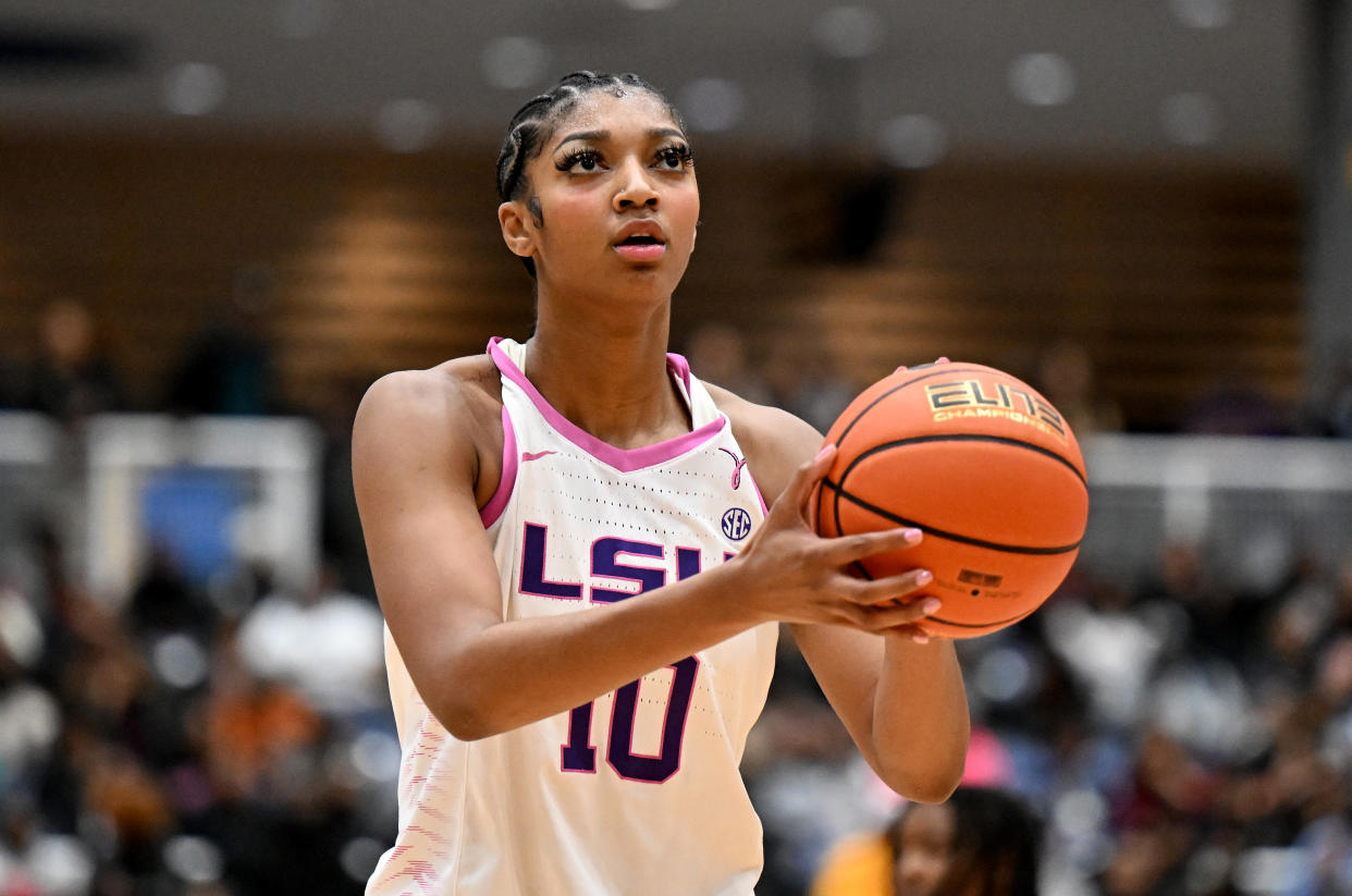 LSU's Angel Reese is back after missing four games earlier this season. (Photo by G Fiume/Getty Images)