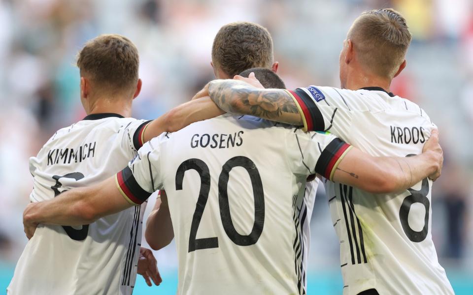 Robin Gosens and Joshua Kimmich and Toni Kroos - Robin Gosens and Joshua Kimmich too much for Portuguese as Germany hit stride - GETTY IMAGES