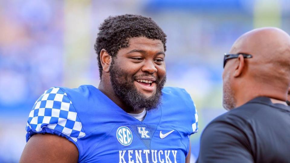 Former five-star recruit Justin Rogers totaled 35 tackles, 1.5 tackles for loss and one-half sack while starting every game at nose guard for Kentucky last season.