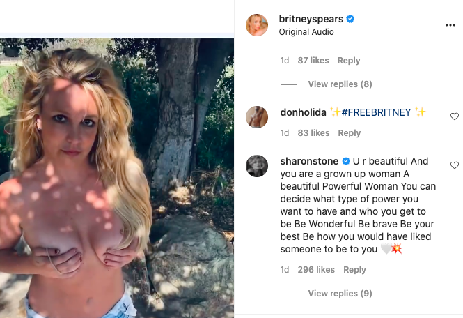 Britney Spears shared a fifth topless post on Instagram (Instagram @britneyspears)