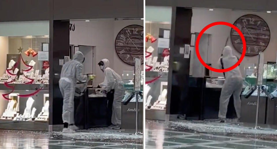 The dramatic scenes unfolded in front of stunned shoppers. Source: Seven News
