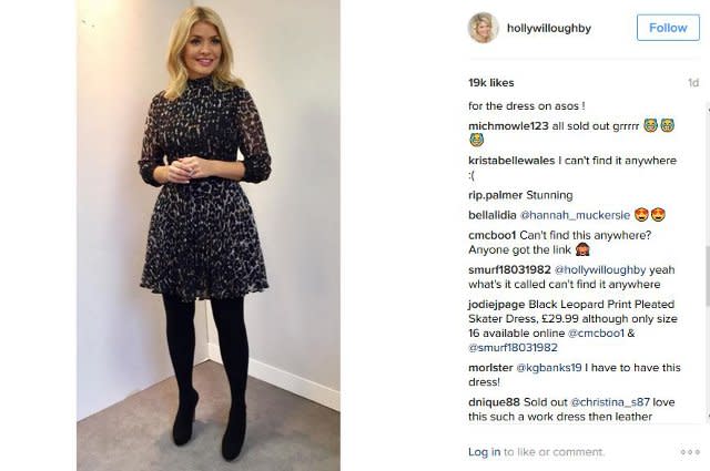 Holly Willoughby in the New Look dress