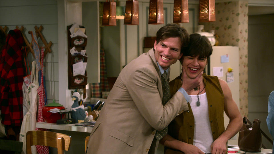 Ashton Kutcher and his character&#39;s son, played by Mace Coronel. (Netflix)